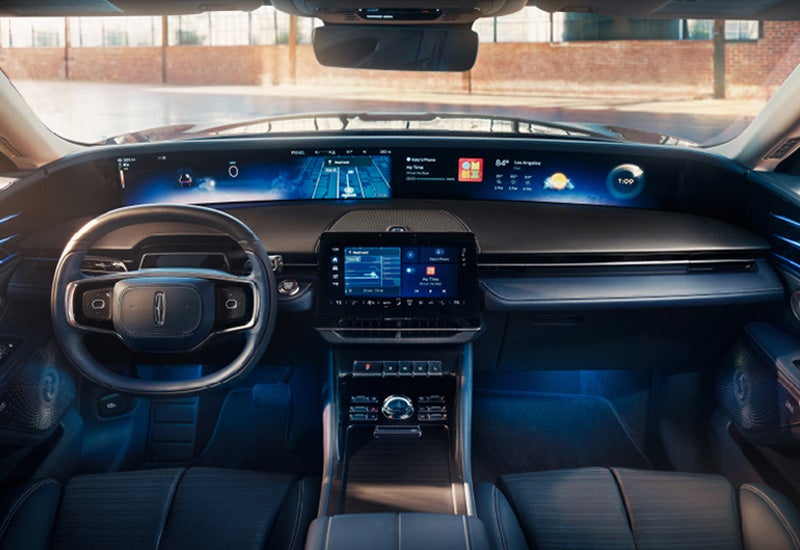 A large panoramic display is shown on the dashboard of a 2024 Lincoln Nautilus® SUV | Beck Lincoln in Palatka FL